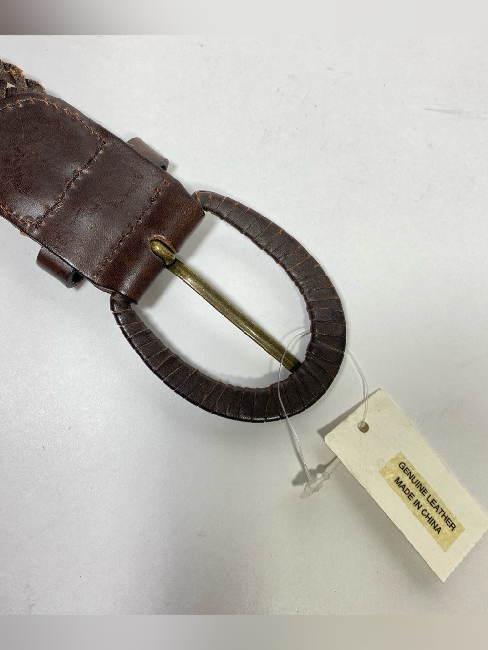 Talbots Women's Braided Woven Genuine Leather Belt Brown Sz S Leather Buckle NWT - Picture 7 of 11